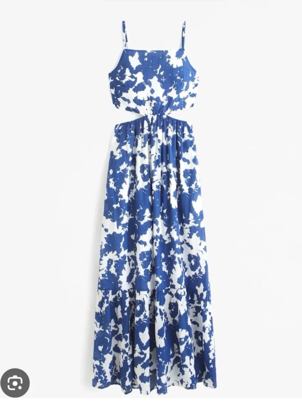 Abercrombie & Fitch Blue and White Floral-Print Maxi Dress